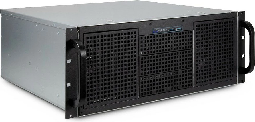 Kasë serveri rack Inter-Tech 4U 40240, 19", ATX/micro ATX/Mini-ITX, 11x 3.5" + 4x 2.5", e zezë/gri