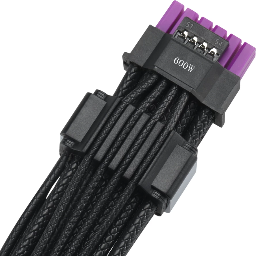 Kabllo rryme PCIe ASUS ROG Equalizer 12V-2x6, 16-pin në 2x 6-pin, 750mm, e zezë