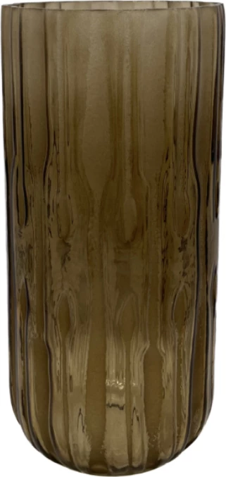 Vazo MEDAN, qelq, ngjyrë kafe, 14x14x30 cm