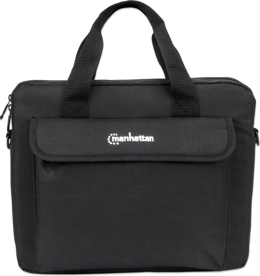 Çantë laptopi Manhattan London 12.5 inç, messenger, xhep për aksesorë, e zezë