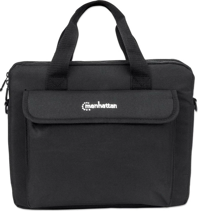Çantë laptopi Manhattan London 12.5 inç, messenger, xhep për aksesorë, e zezë