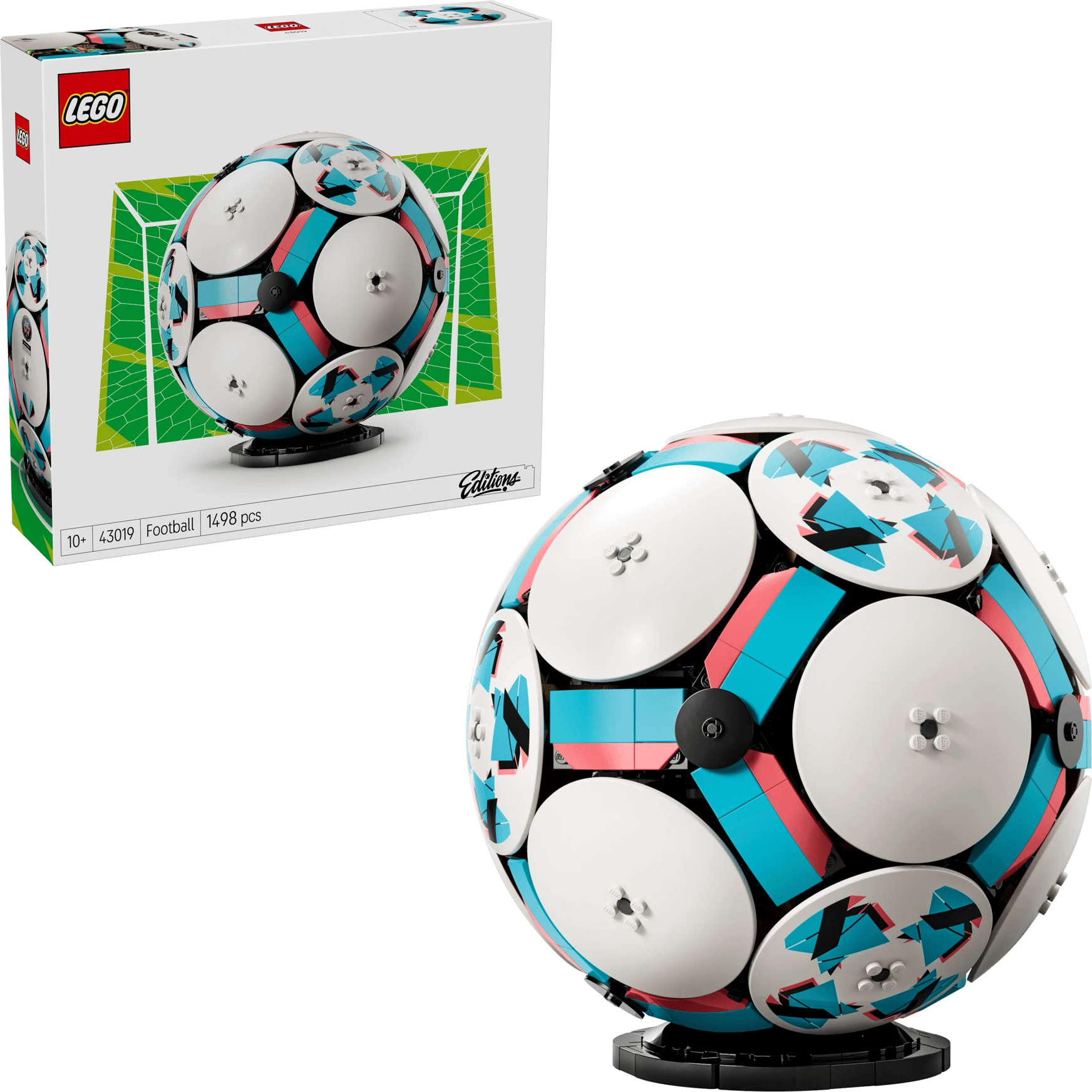 Set LEGO Editions Football Ball 43019, 1498 copë, me stadium brenda, me stendë