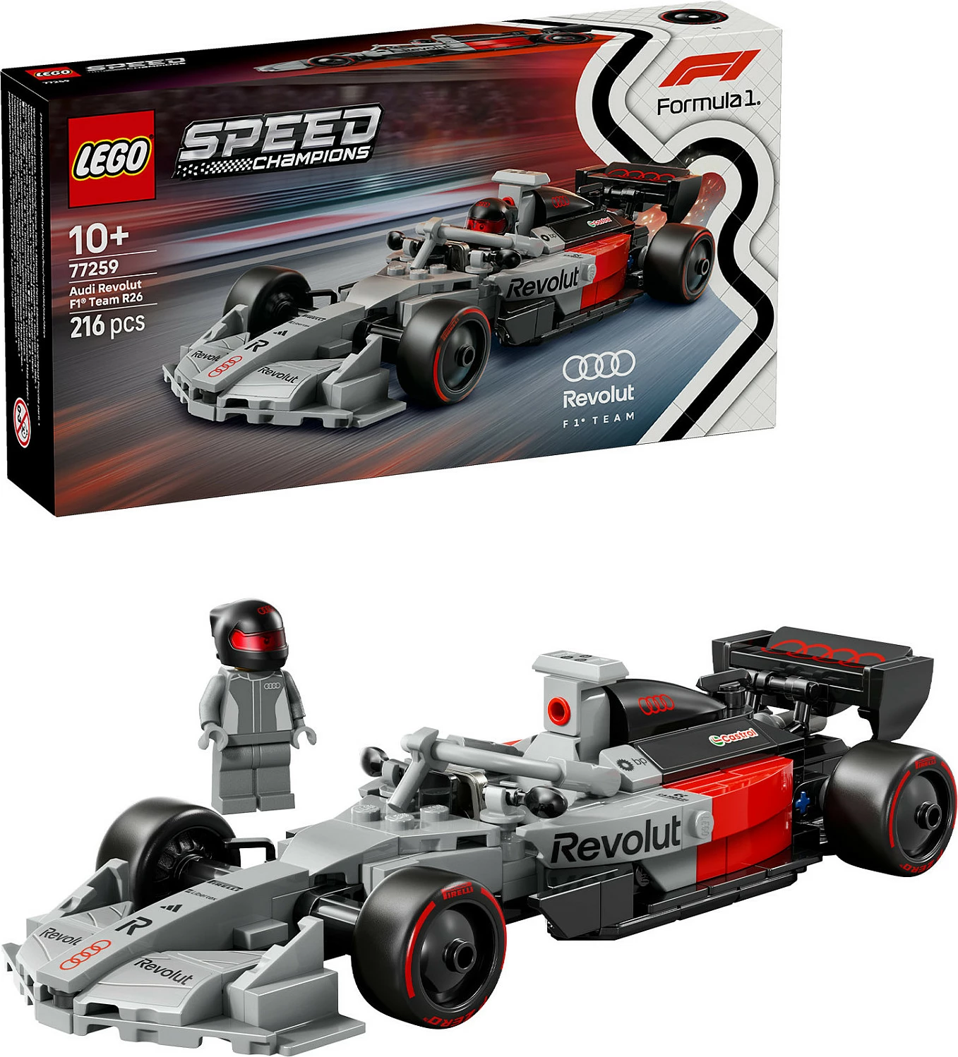 Set ndërtimi LEGO Speed Champions 77259 Audi Revolut F1 Team R26, 216 pjesë, multikolor