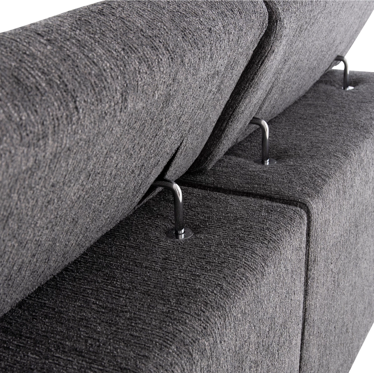 Këndore e djathtë 5-vendëshe me recliner Lunaris CD3316.01R, material gri, 307x267x94H