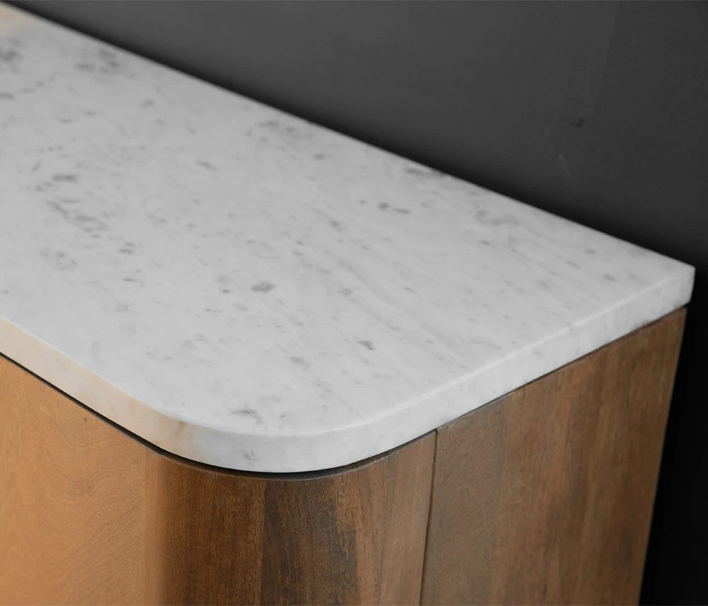 Bufe Terra Nova, 4 dyer, dru arre, mermer i bardhë, 180x40x76