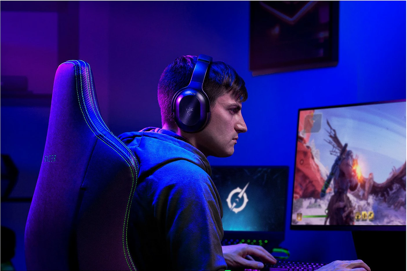 Kufje Razer Barracuda Pro, Wired & Wireless, Gaming, 338 g, E zezë