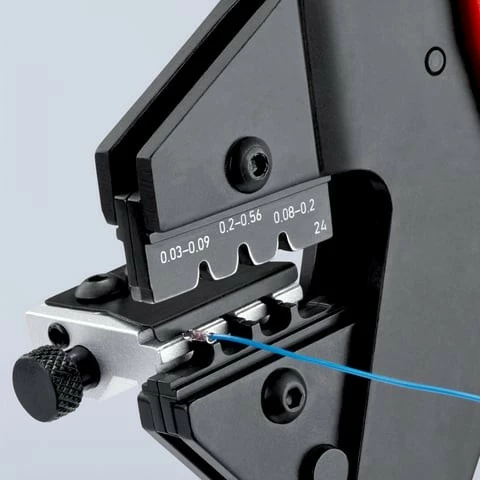 Vegël presimi Knipex Crimp-Systemzange, 200mm, kuqe/blu