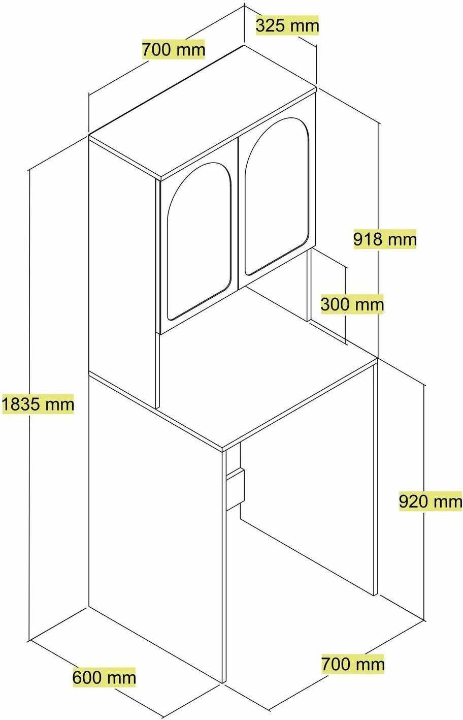 Dollap për lavatriçe, ngjyrë e bardhë, Skye Decor, Lyon 60