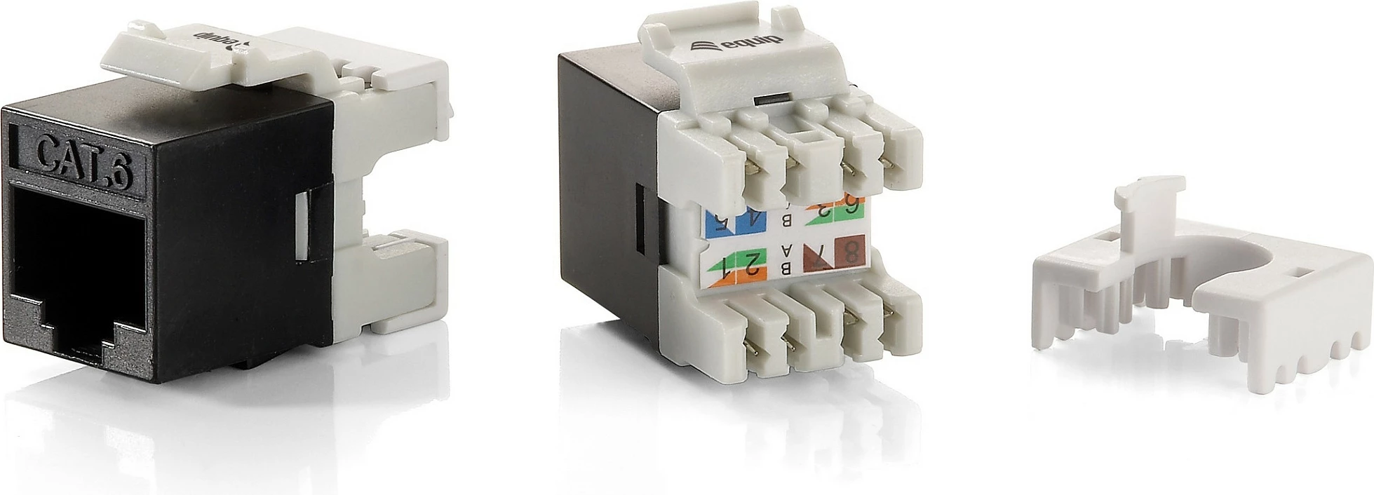 Keystone jack EQUIP Cat.6 LSA slim, RJ45, i zi/gri