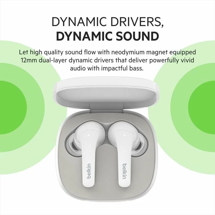 Belkin SOUNDFORM Noise Cancelling Earbuds - White