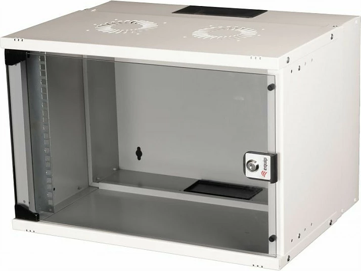 Kabinet muri 19" EQUIP ECO, 7U, 540x400mm, derë xhami e temperuar, gri e çelët