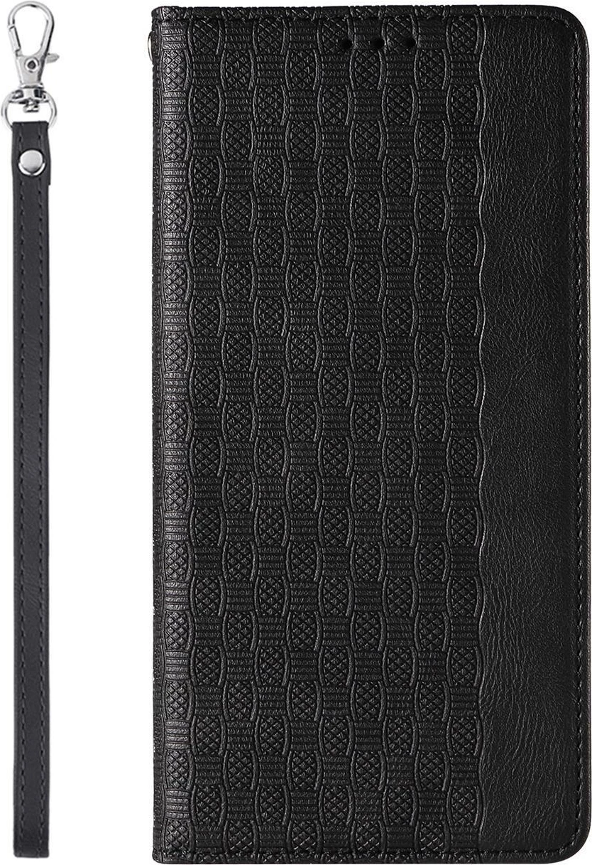 Mbështjellës Hurtel Magnet Strap Case për iPhone 12 Pro Max, me portofol dhe lanyard, i zi
