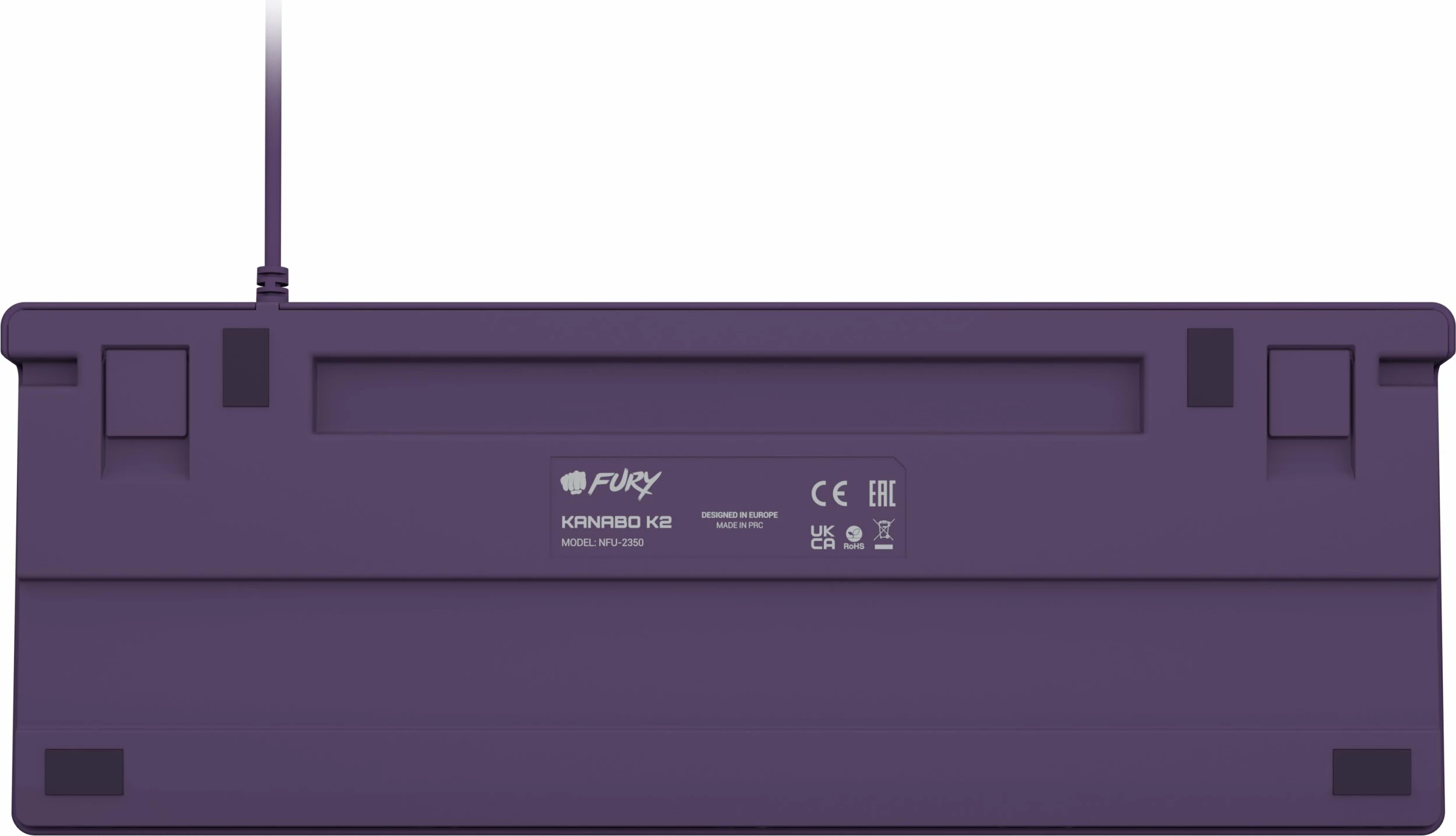 Tastierë mekanike gaming Fury Kanabo K2 NFU-2350, TKL 80%, hot-swap, switcha linear të kuq, USB me kabllo 1.6 m, ndriçim njëngjyrësh, gri