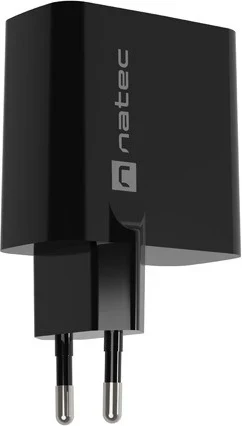 Karikues Natec Ribera GaN 65W me USB-A dhe USB-C, ngjyrë e zezë