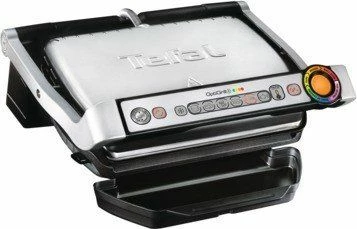 Grill elektrik Tefal OptiGrill GC716D12 2000W, pllaka të heqshme, programe automatike, zi/argjend