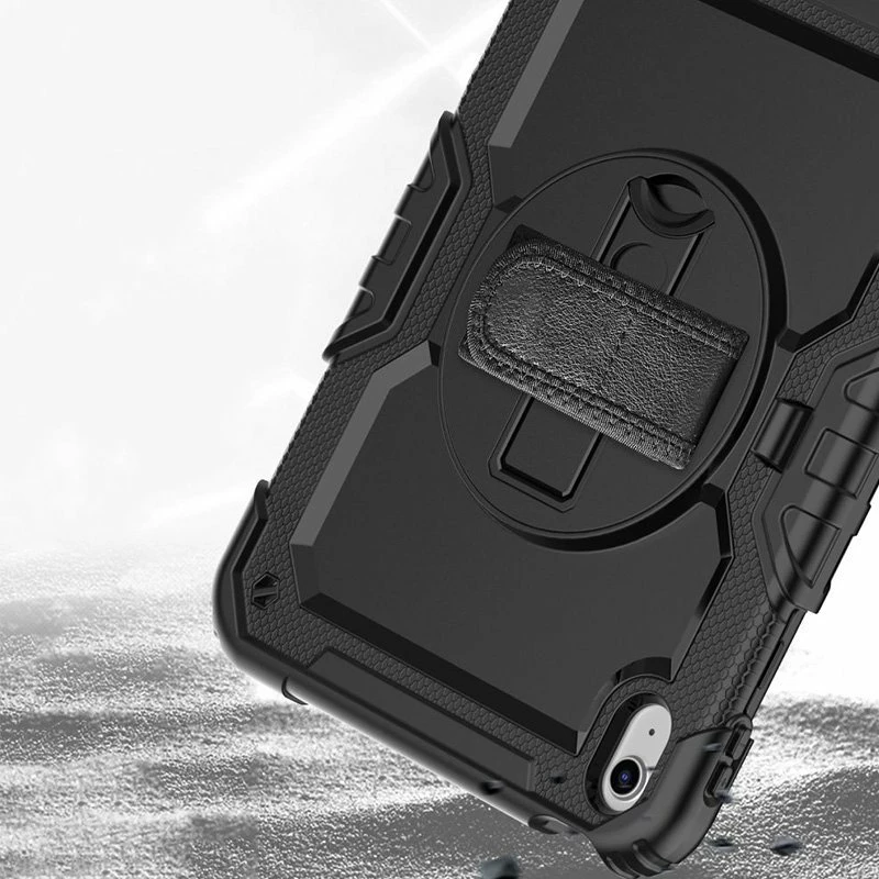 Mbështjellës për tablet Tech-Protect Solid360 për Apple iPad 10.9\" 2022 (A2696/A2757/A2777), me rrip shpatulle dhe rrip dore, i zi
