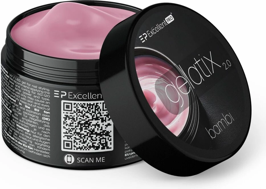 Xhel ndërtues për thonj Excellent PRO Gelatix 2.0 Bambi për femra, 50g