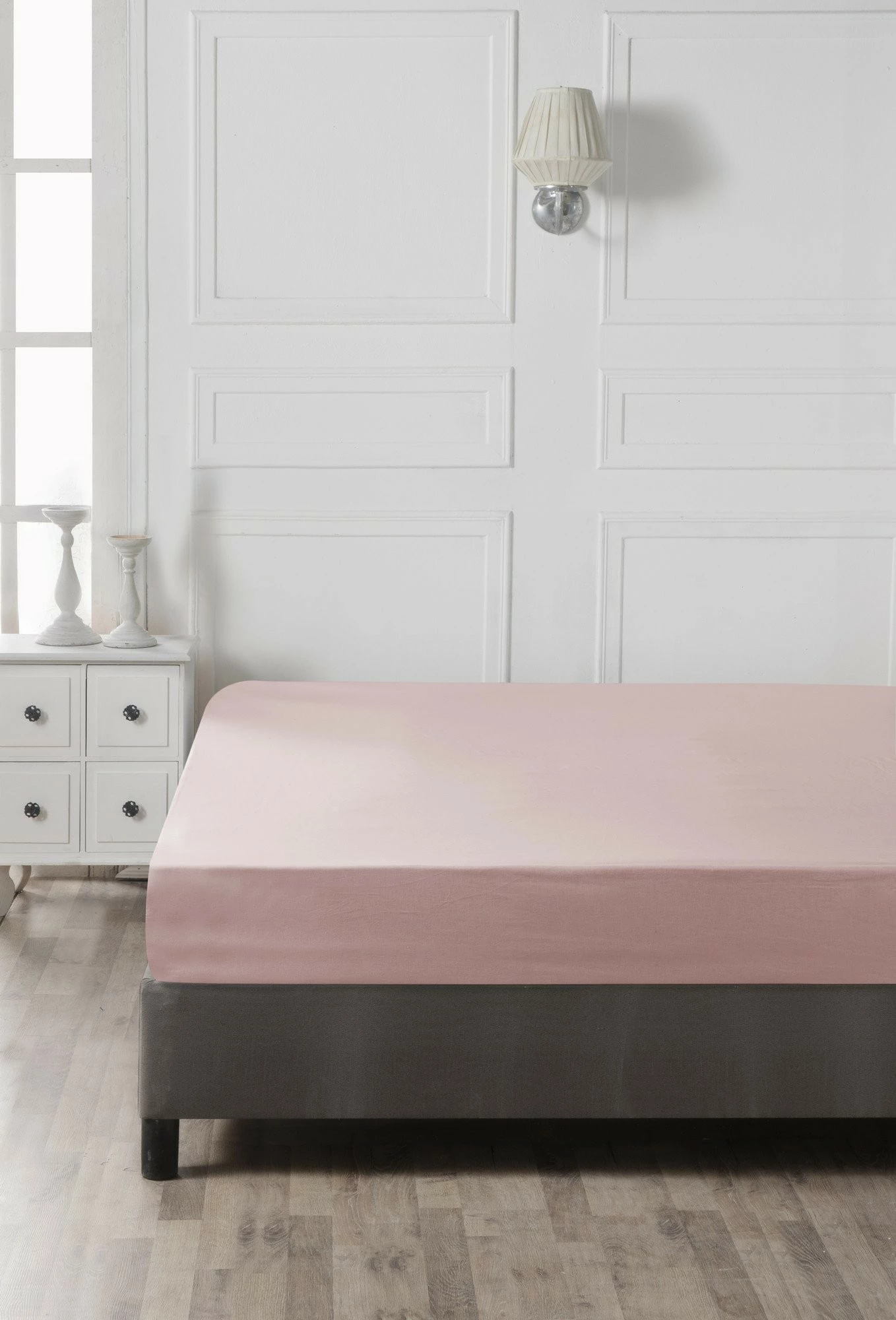 Çarçaf i shtrirë dopio Ranforce, ngjyrë Dusty Rose