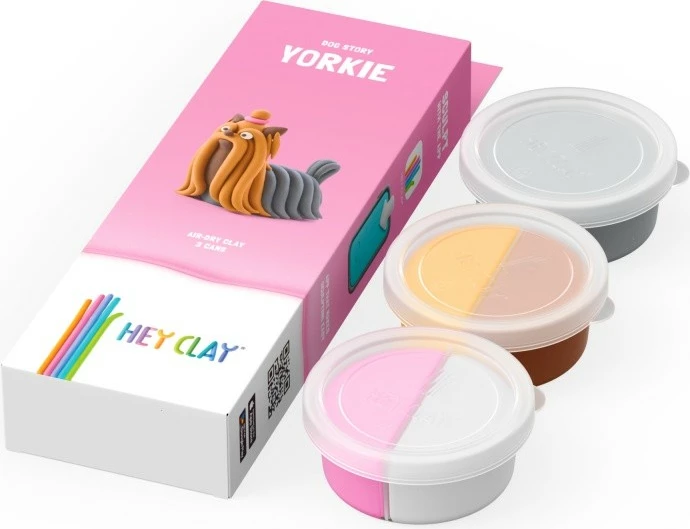 Set modelimi Hey Clay Yorkie, Tm Toys, 5 ngjyra