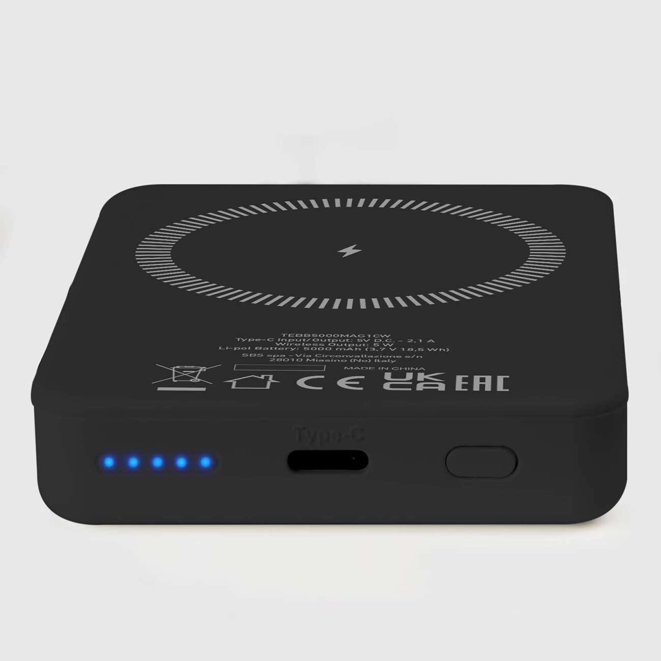 Power bank SBS TEBB5000MAG1CK, 5000 mAh, MagSafe, USB-C, i zi