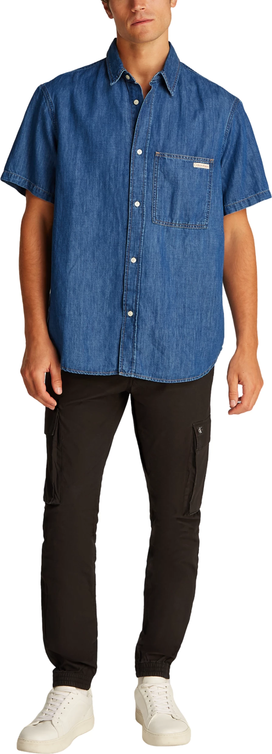 Këmishë me mëngë të gjata për meshkuj Calvin Klein Jeans REGULAR SS DENIM J30J327178, denim [Madhësia: L]