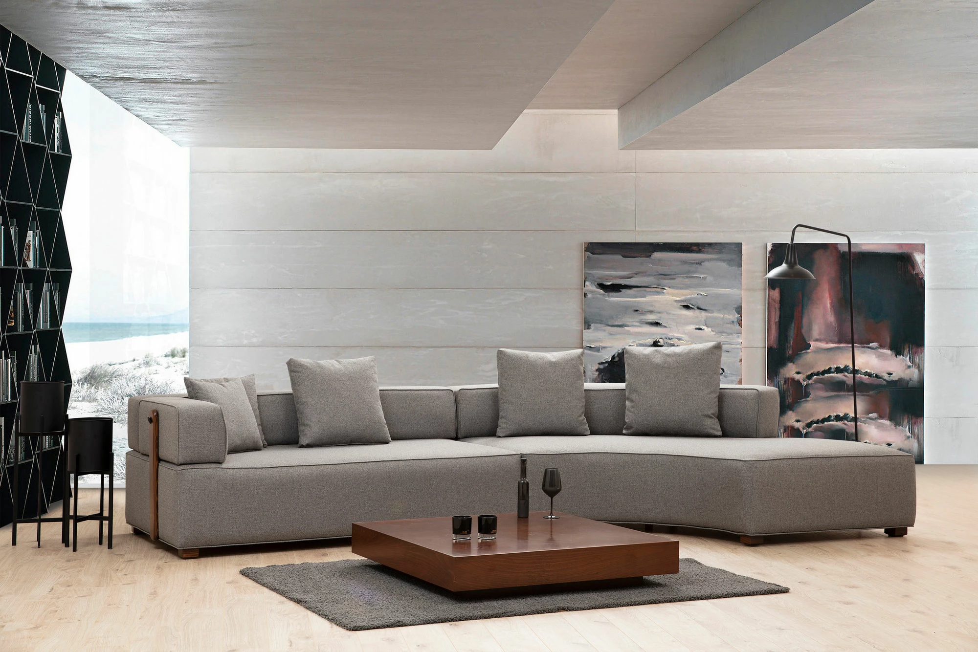 Këndollë Atelier del Sofa, Gondol-1 (L3-CHL), ngjyrë gri