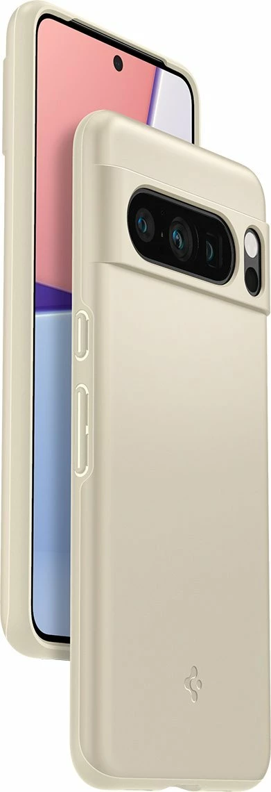 Mbështjellës Spigen Thin Fit për Google Pixel 8 Pro, TPU+PC, beige