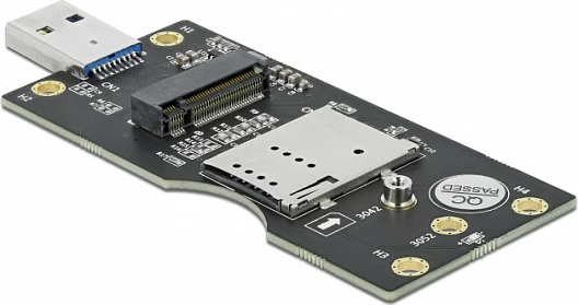 Adapter USB 3.0 DeLOCK Type-A në M.2 Key B me slot SIM, i zi