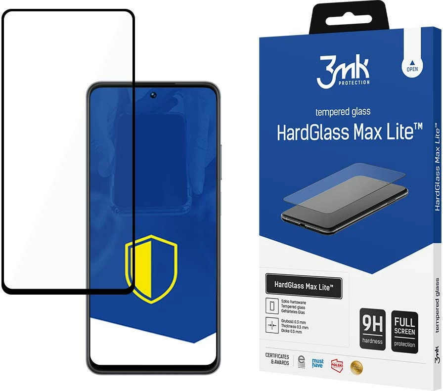 Mbështjellës xhami 3mk Protection HardGlass Max Lite për Realme C55, i zi