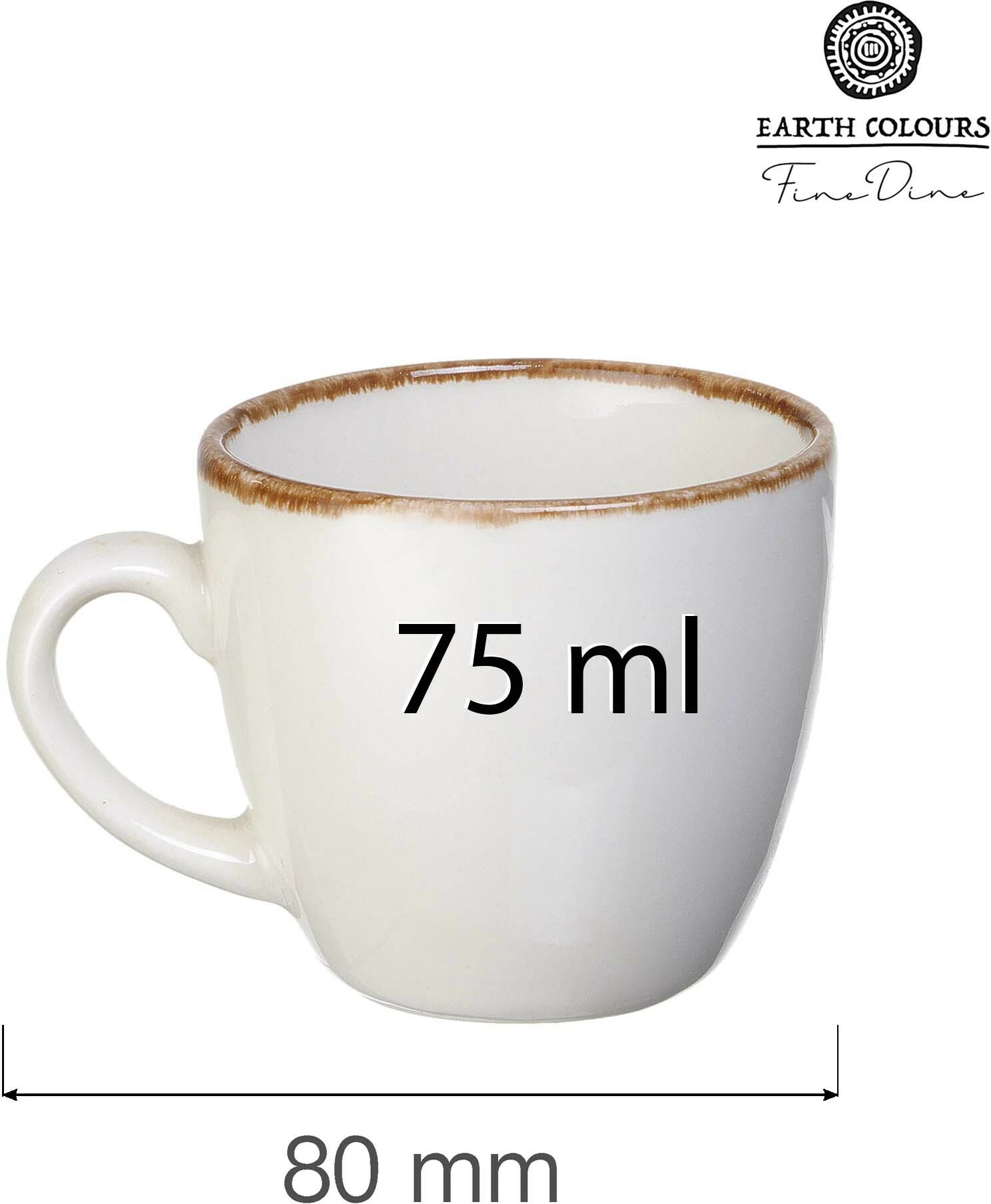 Filxhan espresso Fine Dine Vanilla 75 ml, krem, set 6 copë