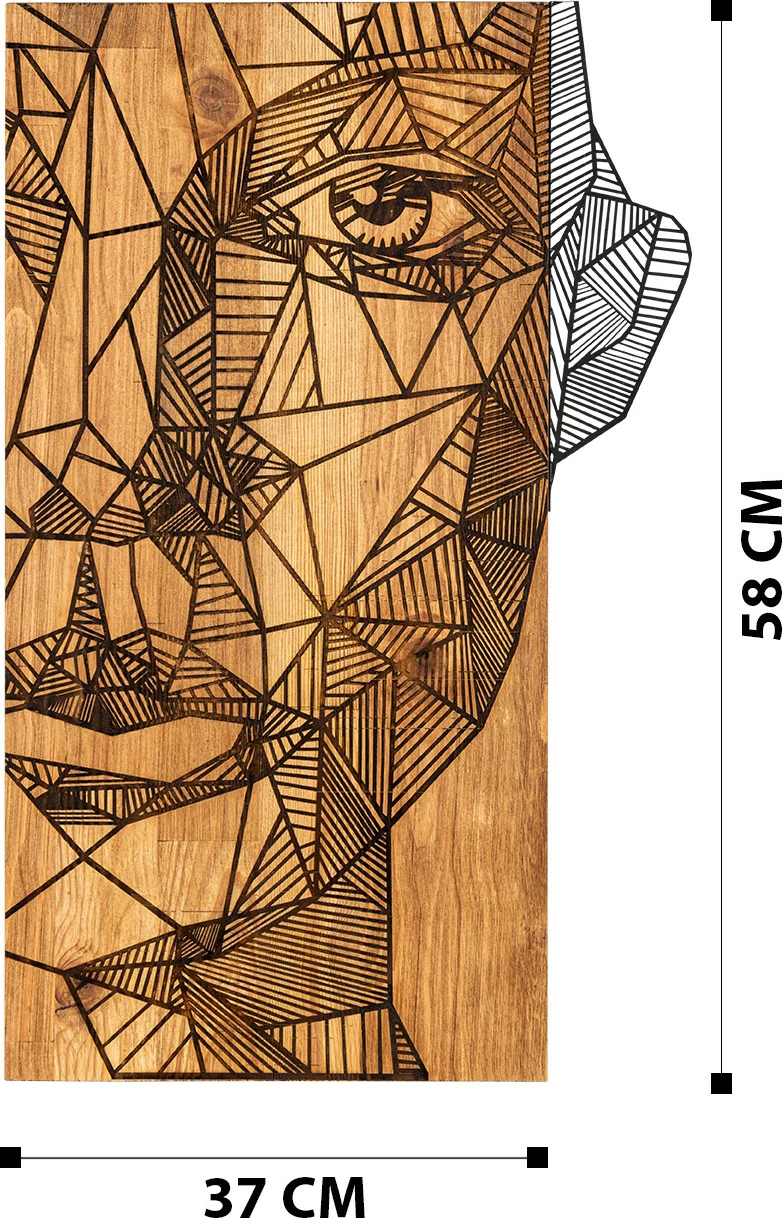 Aksesor dekorativ muri, dru dhe metal, Wallity Nazo, ngjyrë e zezë dhe arre, 37x58cm