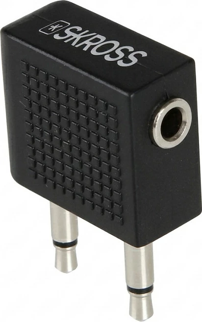 Adapter audio për aeroplan SKROSS Airplane Audio Adapter, 2-pin në 3.5 mm, i zi