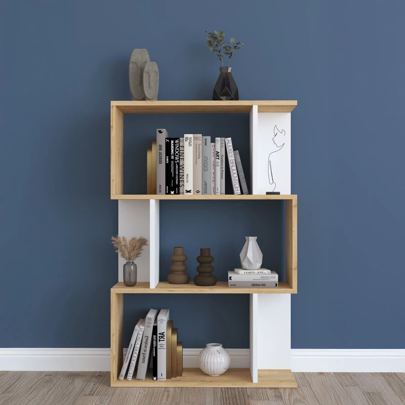 Raft librash Kadu, ngjyrë lisi-bardhë, 72x22x108cm