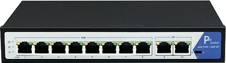 Switch VALUE 21.99.1195, 8+2 Porta Gigabit PoE+, 120W, i zi