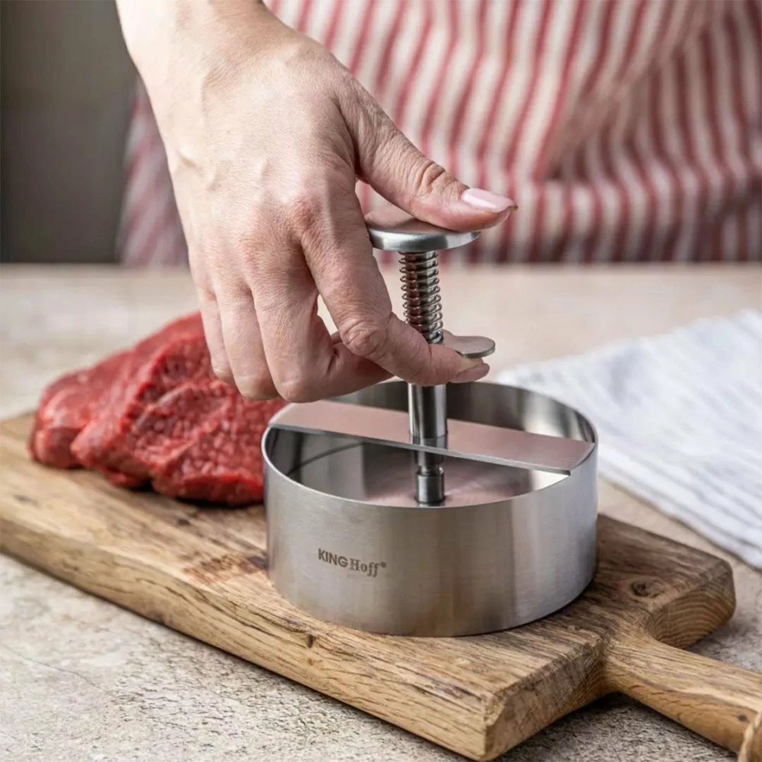 Formues për petë burgeri KingHoff KH-1879 inox, argjend