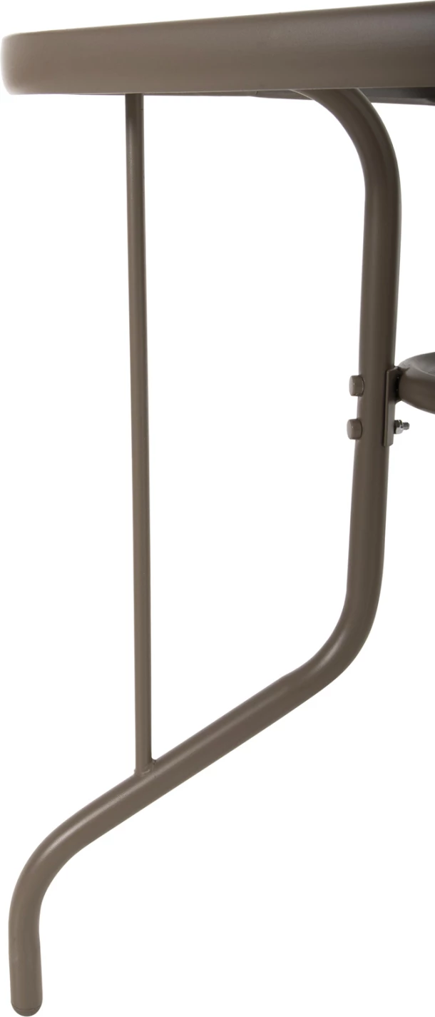 Tavolinë metalike për jashtë ADAM, ngjyrë shampanjë, me sipërfaqe xhami të forcuar, 120x70x71H cm