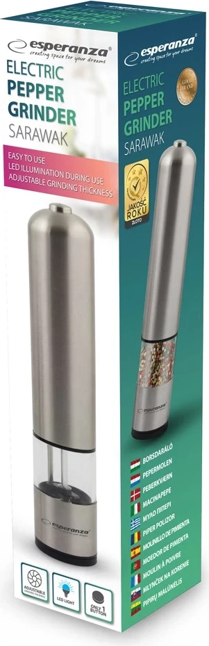Mulli kripë dhe piper, Esperanza EKP002, prej çeliku inox