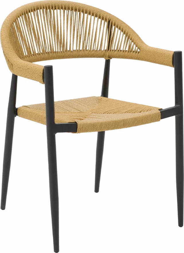 Karrige Mezza Luna, natyrale e zezë, 56x55x78