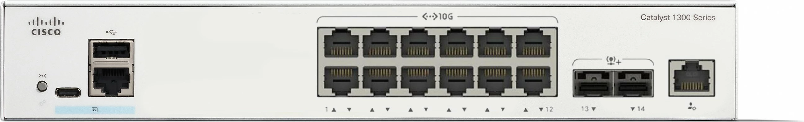 Switch Cisco Catalyst C1300-12XT-2X, 12x 10G, Managed, Rack mounting, i bardhë