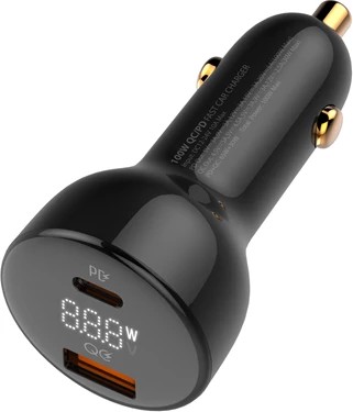 Karikues për veturë LDNIO C101 100W 2 porte USB-A/USB-C, i zi