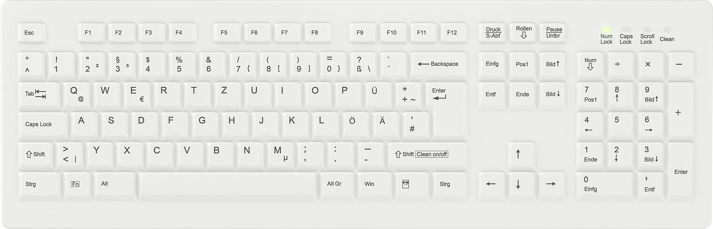 Tastierë wireless Active Key C8100, full-size QWERTZ gjermanisht, RF 2.4 GHz, e bardhë