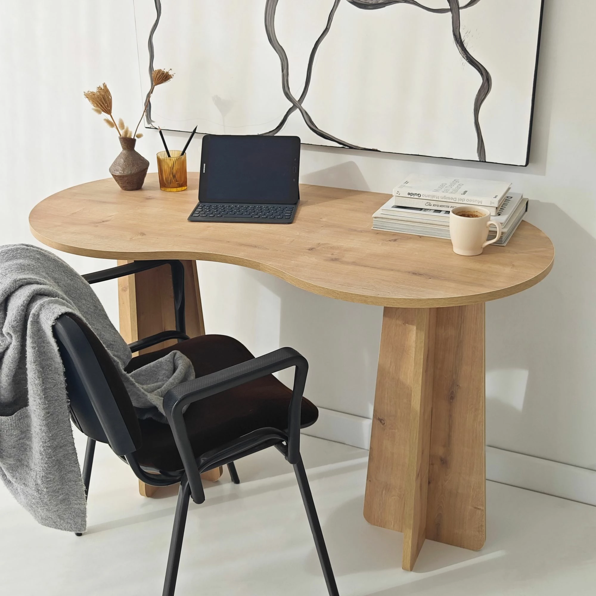 Tavolinë pune, ngjyrë Sapphire Oak, Skye Decor, Infini