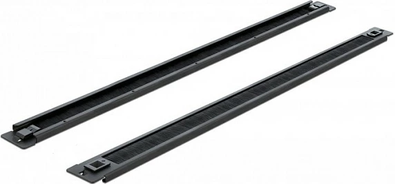 Panel me furçë DeLOCK 19" 1U për rack, montim pa mjete, i zi