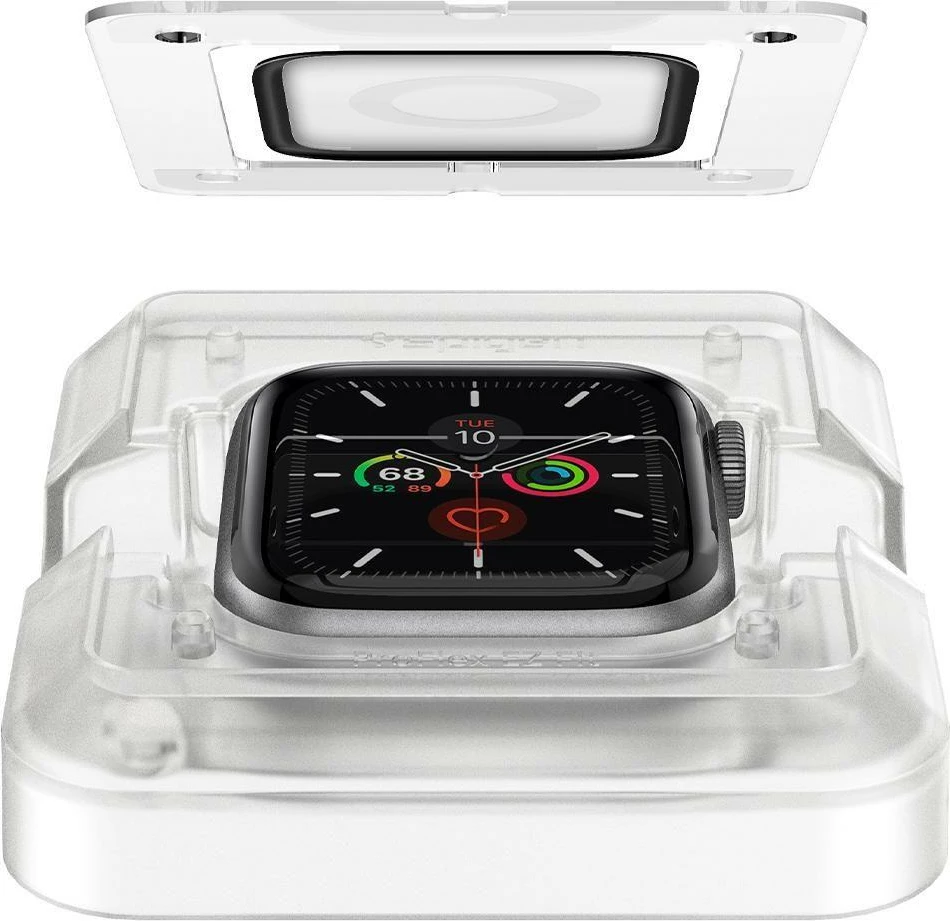 Mbrojtës ekrani Spigen ProFlex EZ Fit Hybrid Glass për Apple Watch 4/5/6/SE 44mm, 2 copë, Zi