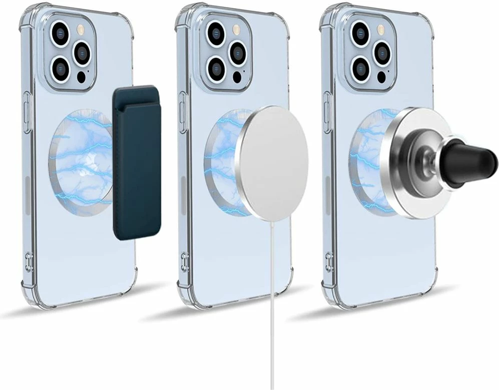 Unaza magnetike MagSafe Tech-Protect MagMat, set 2 copë, e zezë / argjendtë