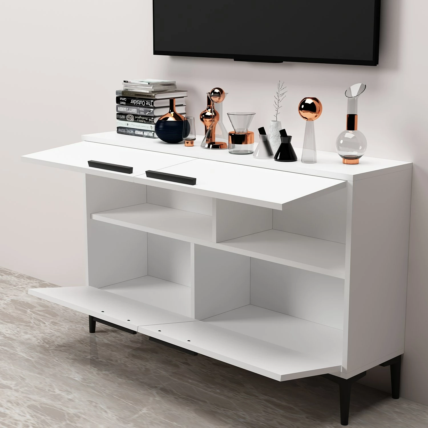 Komodë për TV Hanah Home, e bardhë