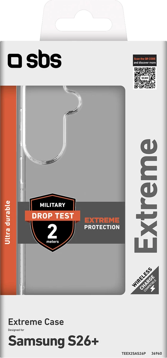 Mbështjellës SBS Extreme X2 për Samsung Galaxy S26 Plus, TPU, rezistencë rënie 2 m, transparent