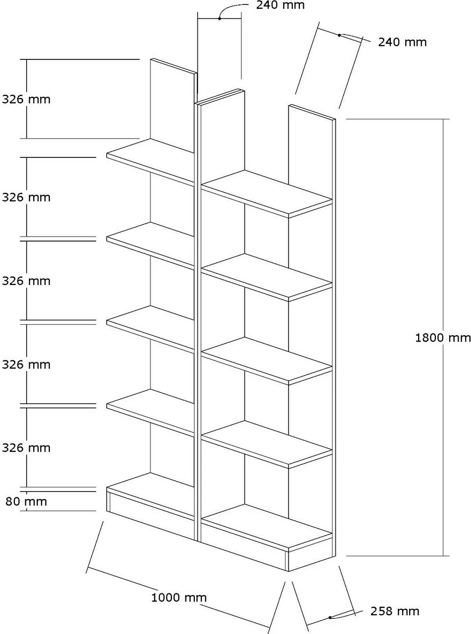 Raft librash Hanah Home, Ikiz, ngjyrë arre