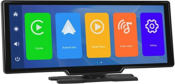Monitor për makinë Podofo A3247, 10.26 inç, CarPlay & Android Auto, Ekran me prekje, i zi