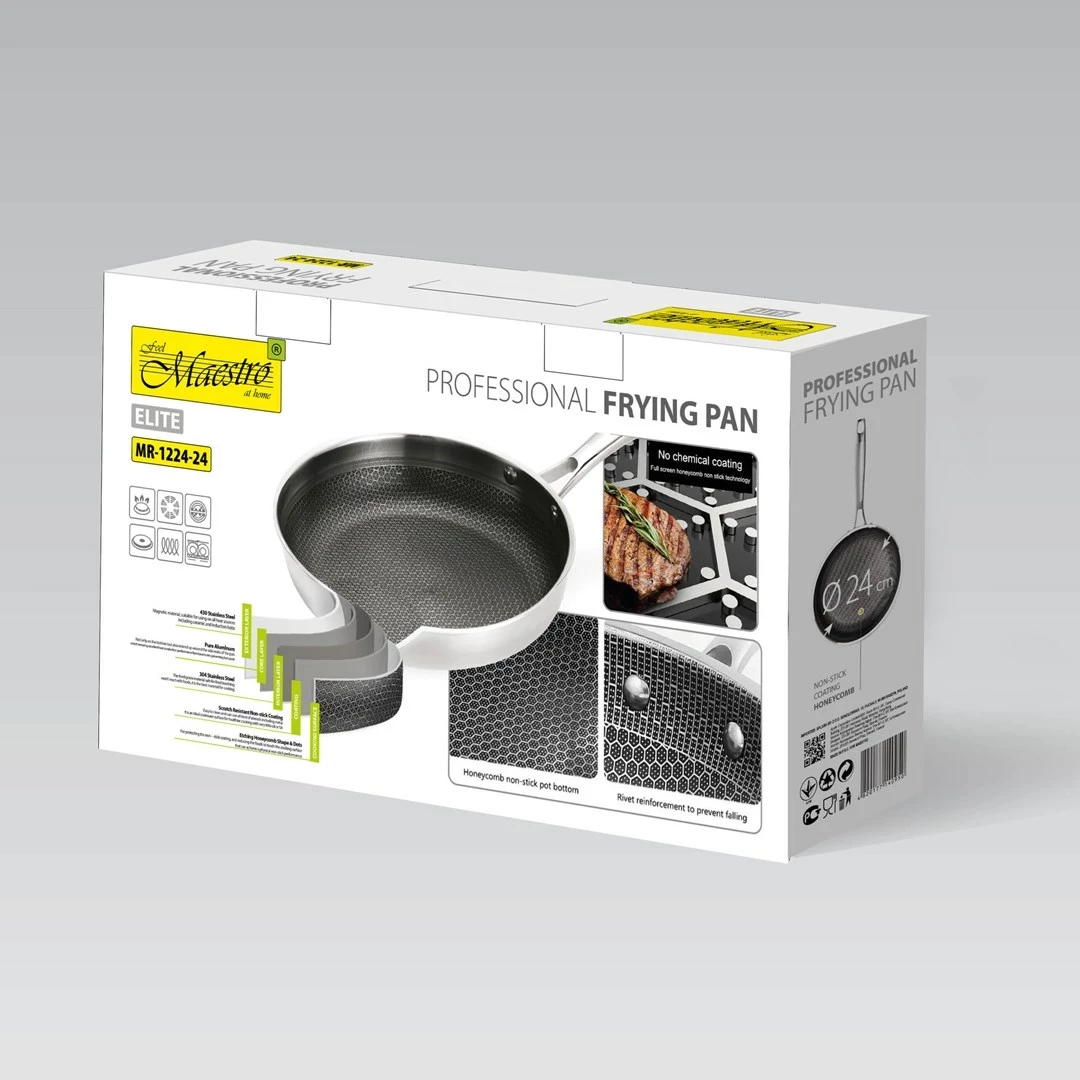 Tigan profesional Maestro MR-1224-26, 26 cm, argjend